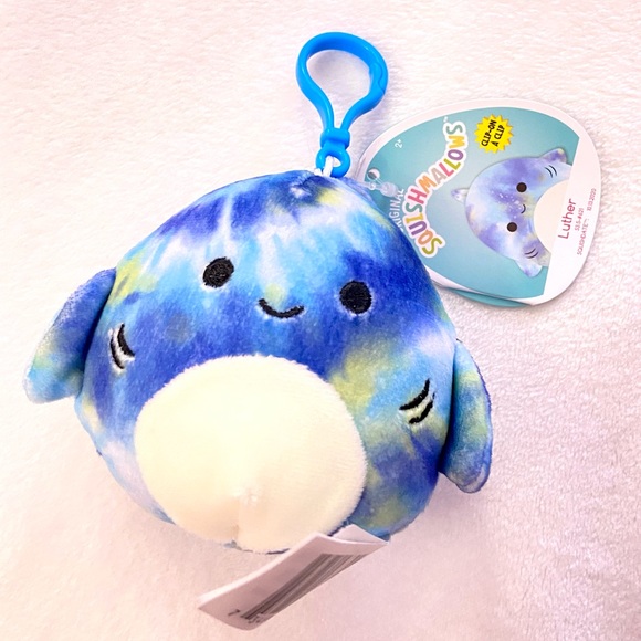 Squishmallows Other - 3.5” Luther the Tye Dye Shark Squishmallows Clip